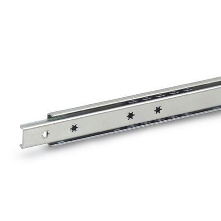 Otto Ganter Telescopic Slide with Partial Extension Load Capacity up to 780 N, GN 1404
